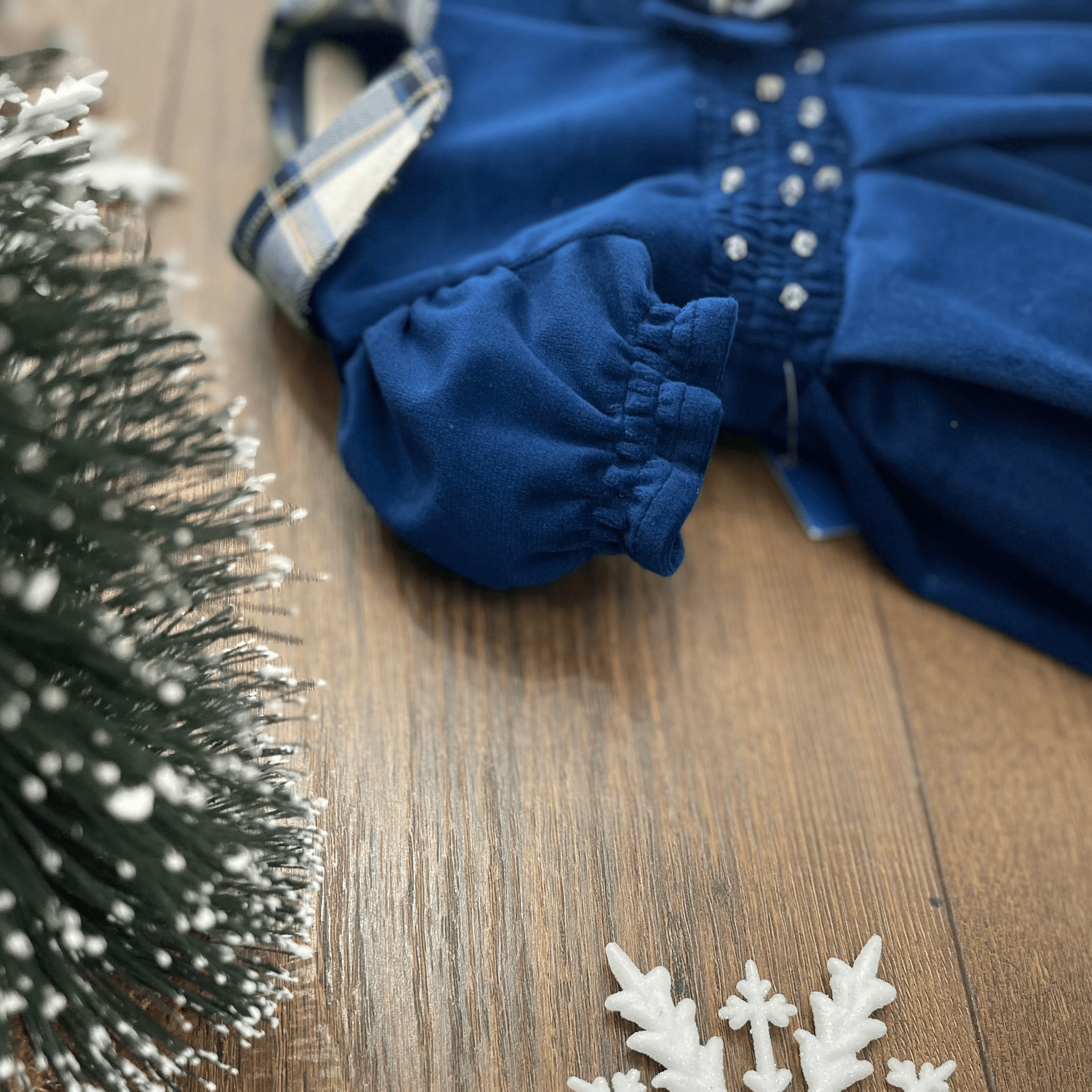 ABITO VELLUTO COLLO TARTAN