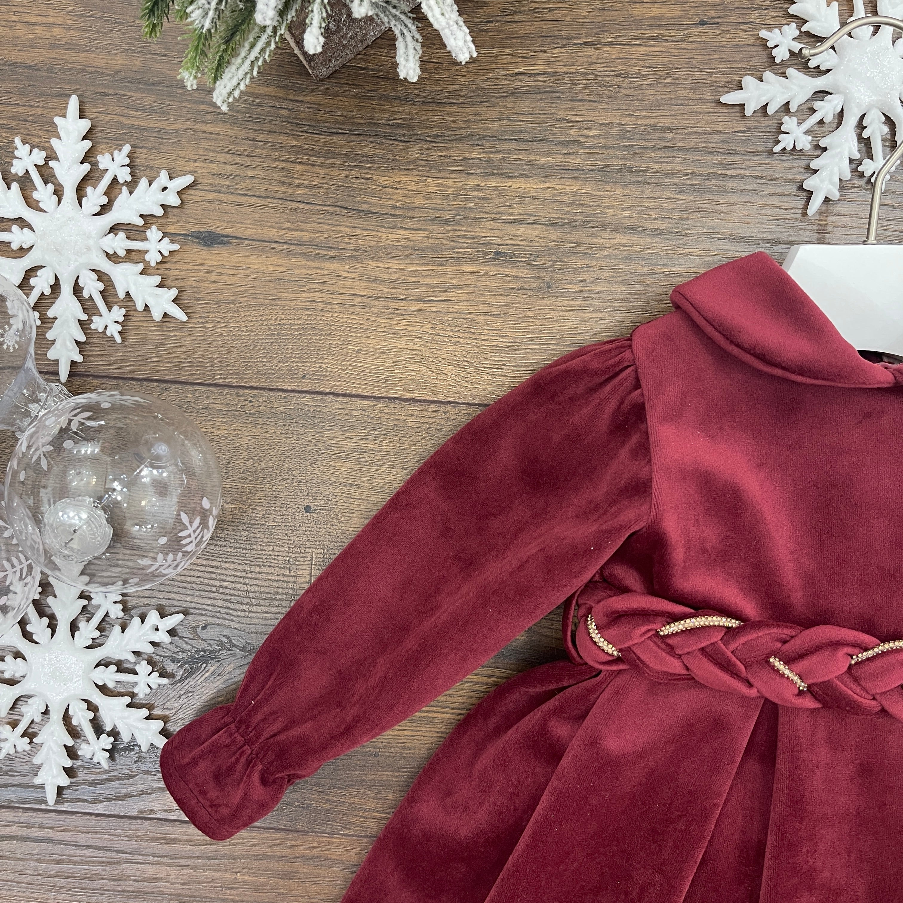 ABITO VELLUTO BORDEAUX 3-7 ANNI