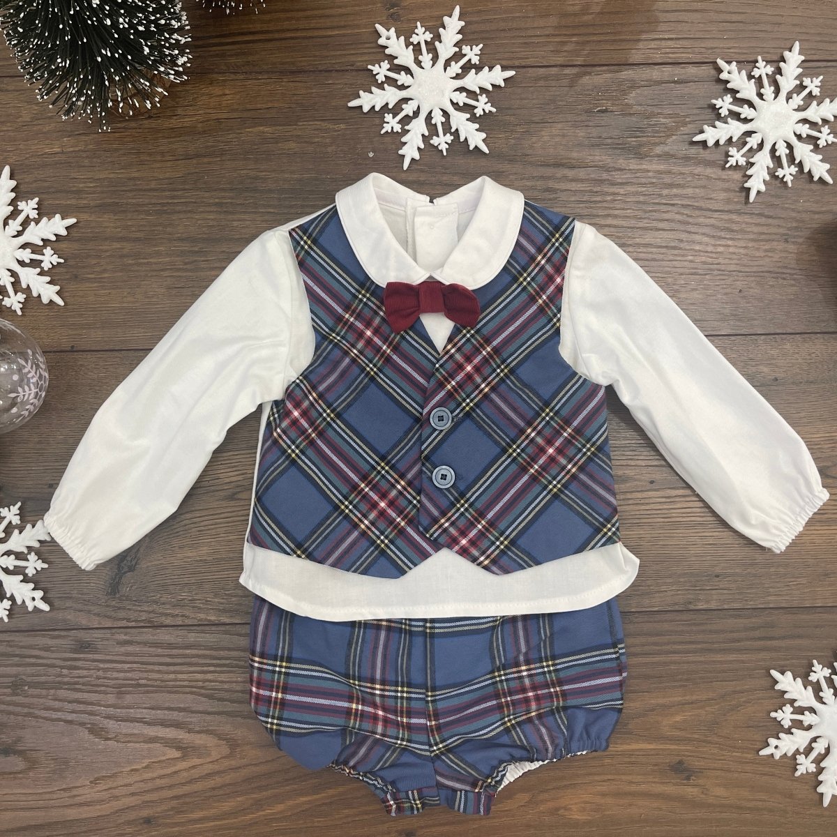 COMPLETO 3 PEZZI TARTAN - Le Coroncine Kids