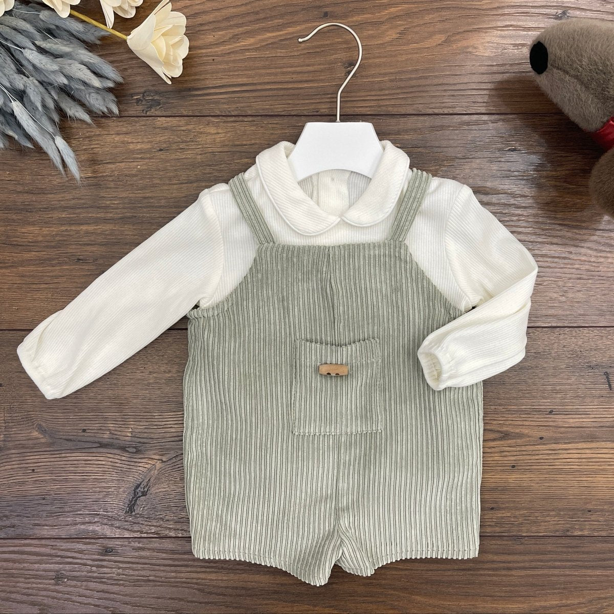 SALOPETTE IN VELLUTO CON MAGLIONCINO - Le Coroncine Kids