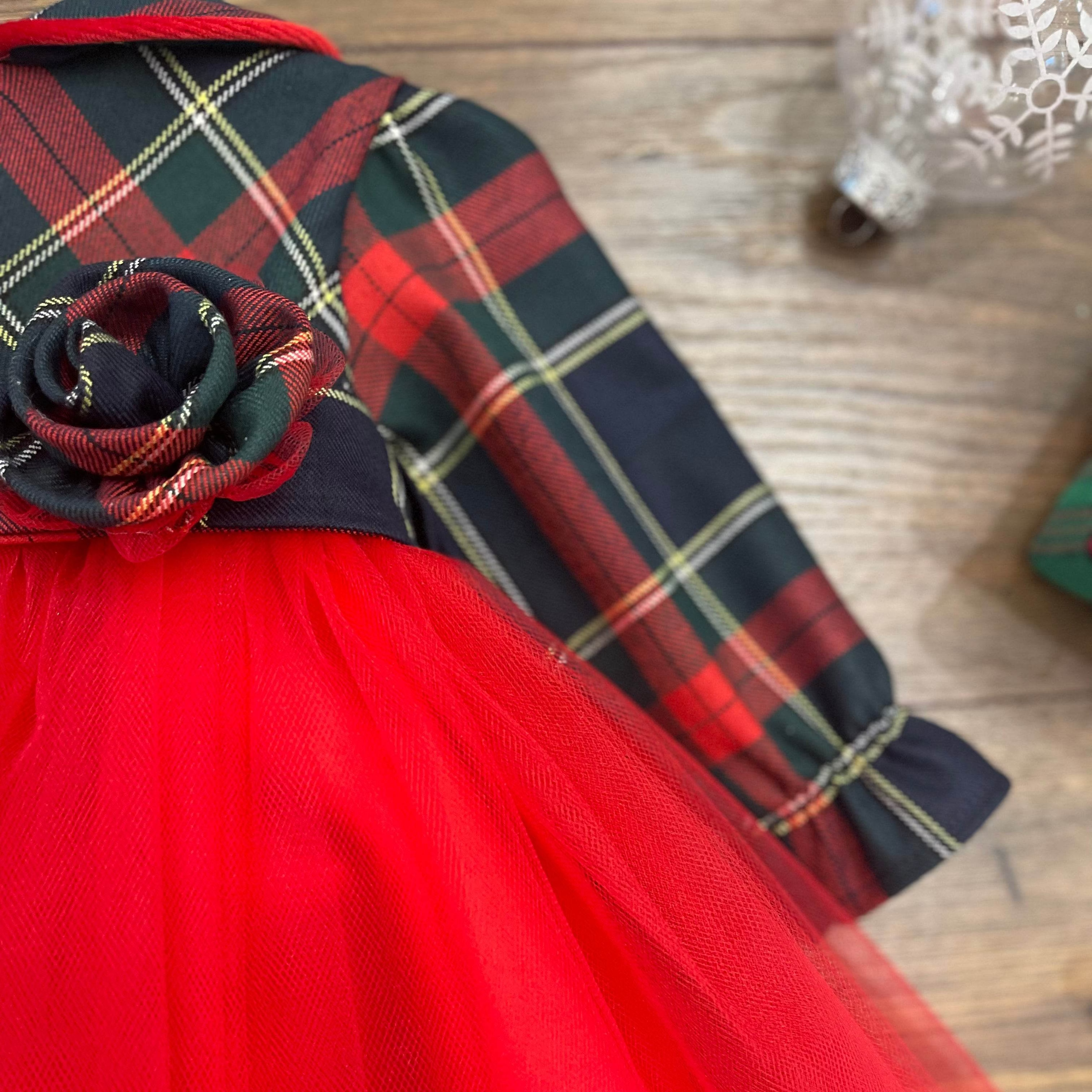ABITO TARTAN E TULLE