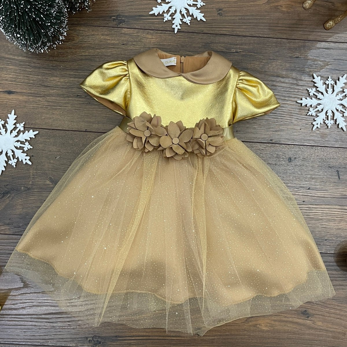 ABITO GLITTER ORO 3 - 5 ANNI - Le Coroncine Kids