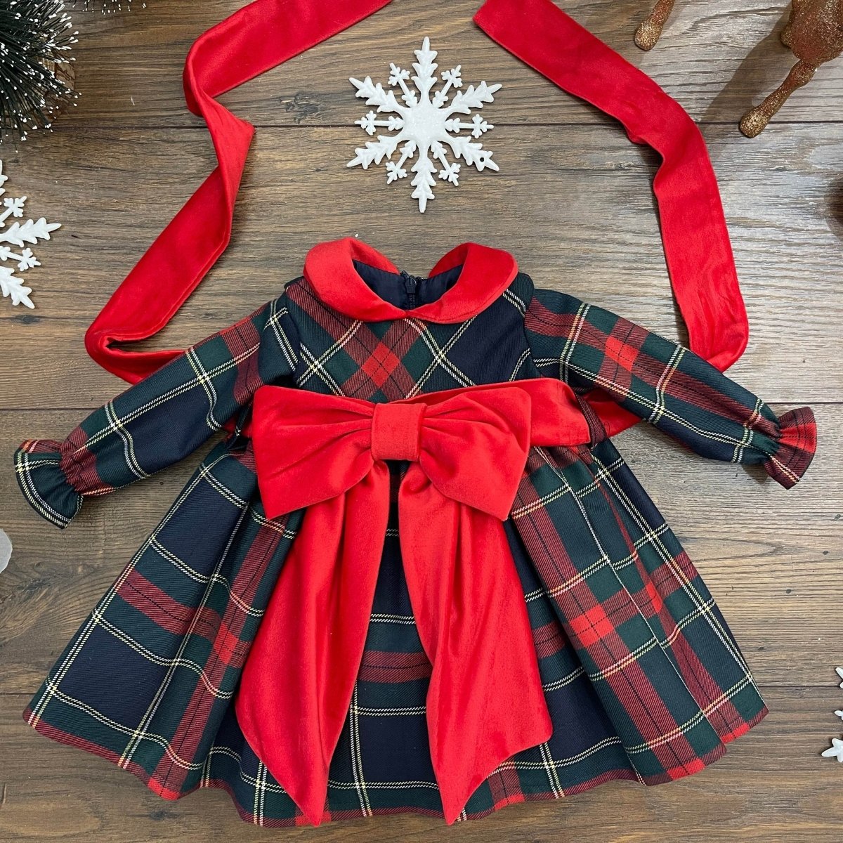 ABITO TARTAN FIOCCO - Le Coroncine Kids