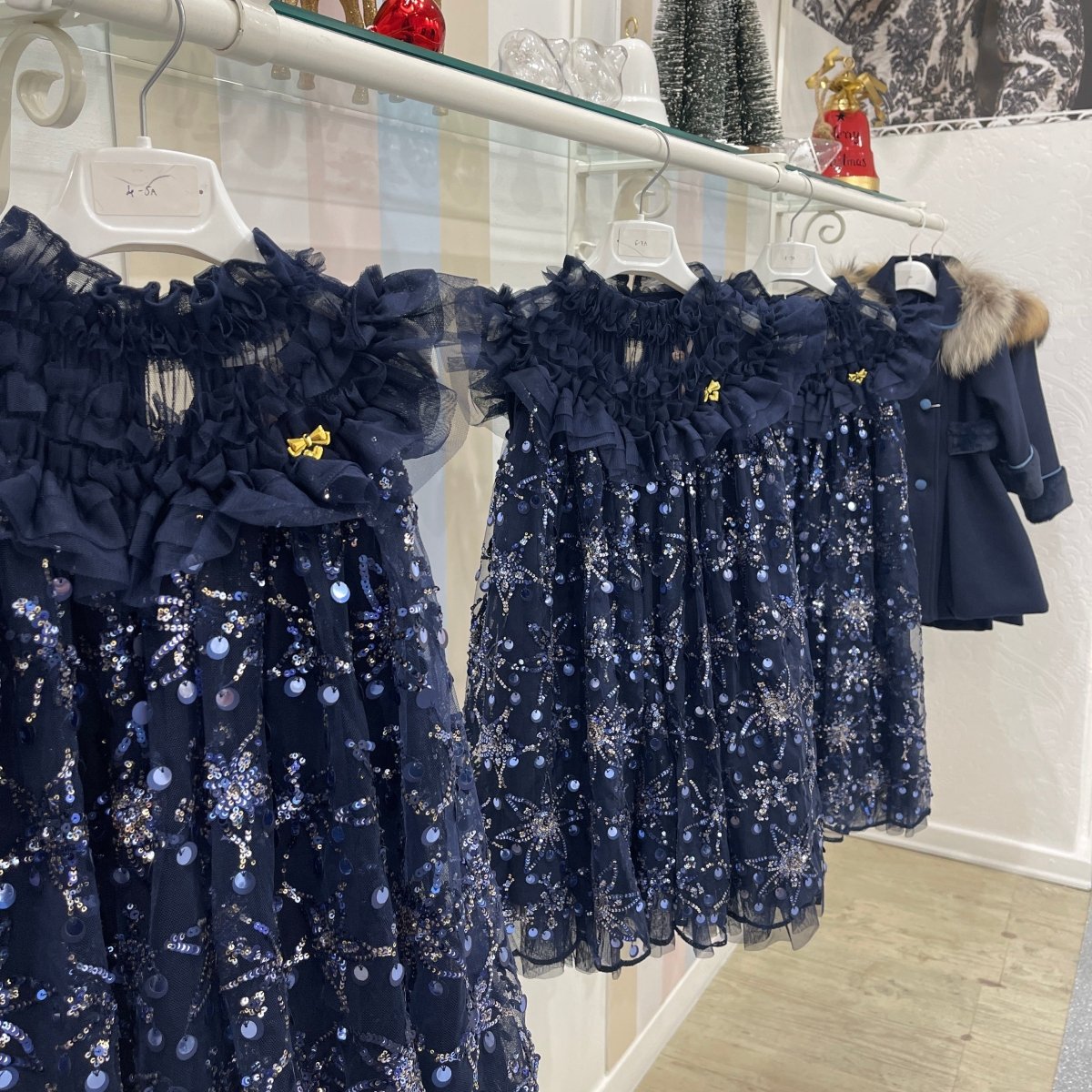 ABITO TULLE E PAILLETES BLU - Le Coroncine Kids