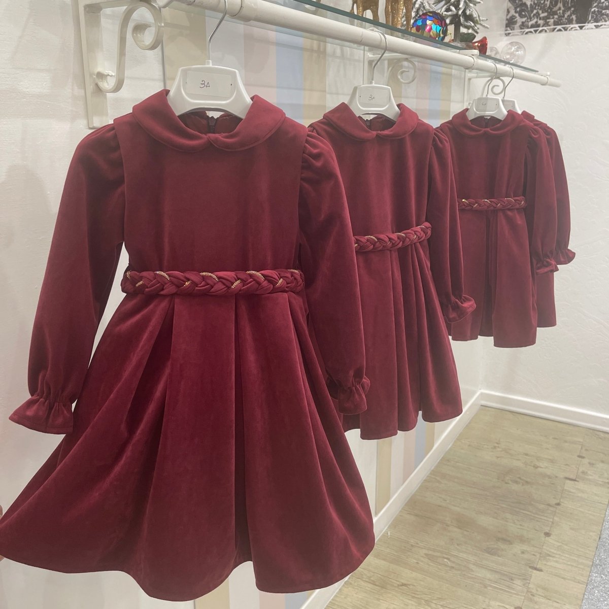 ABITO VELLUTO BORDEAUX 3 - 7 ANNI - Le Coroncine Kids