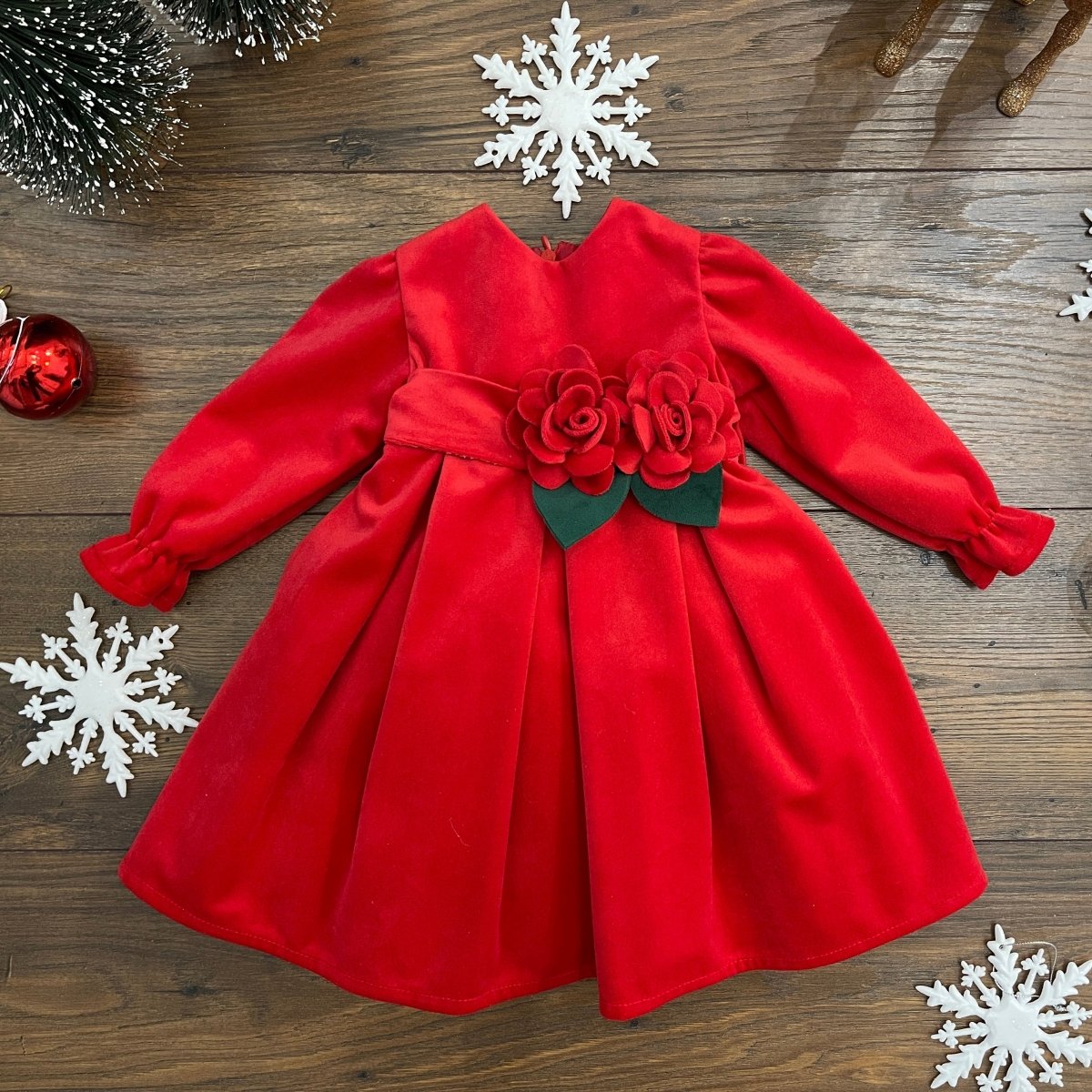 ABITO VELLUTO CON SPILLA - Le Coroncine Kids