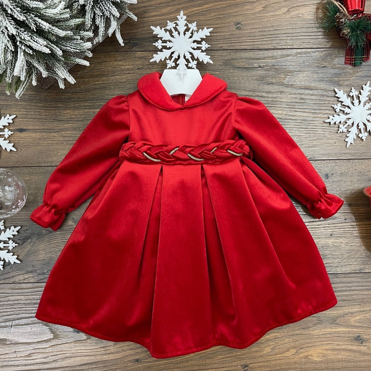 ABITO VELLUTO ROSSO - Le Coroncine Kids