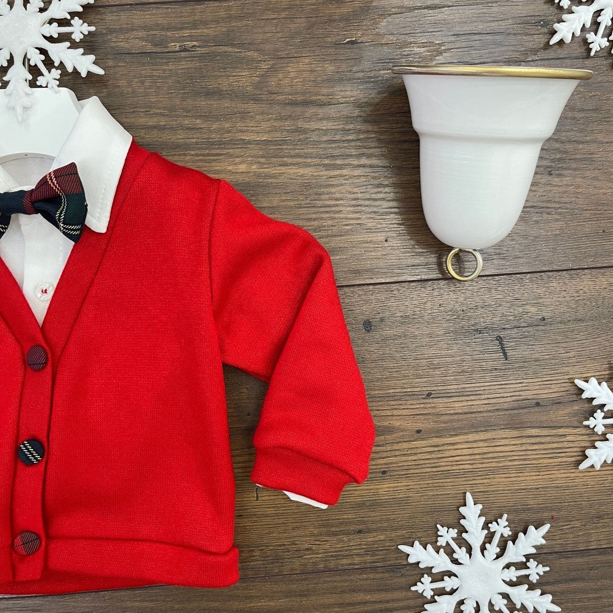 COMPLETO 4 PEZZI BOTTONI TARTAN - Le Coroncine Kids